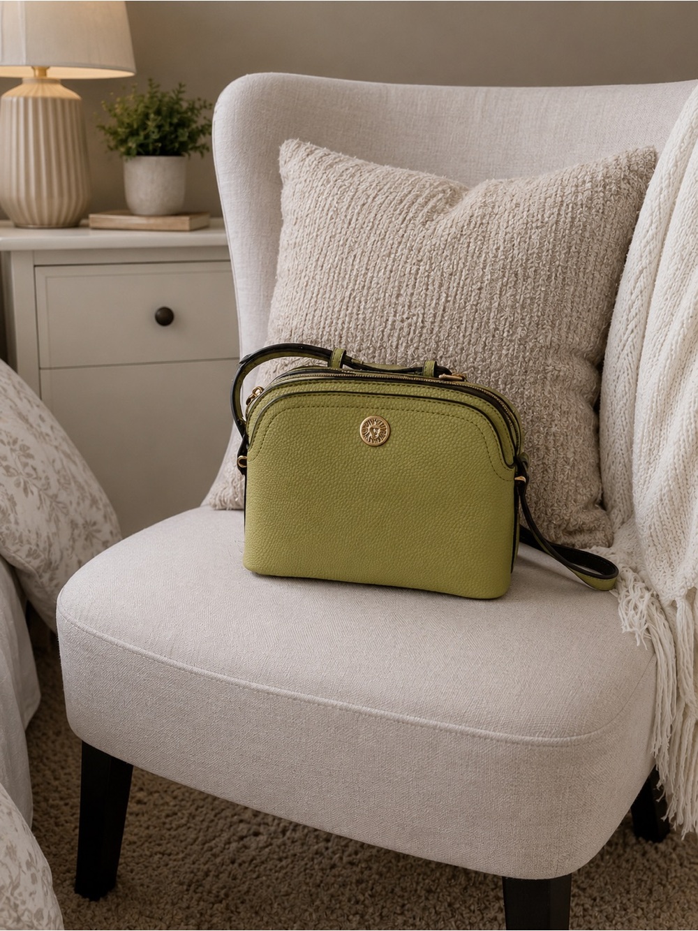 Anne Klein Olive Green Crossbody Bag